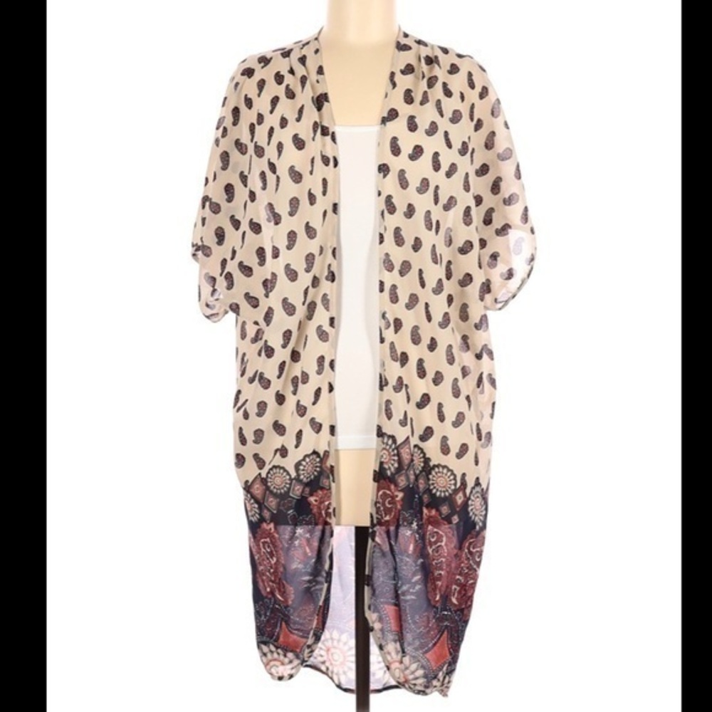 LIVE 4 TRUTH paisley print boho kimono cover up -L